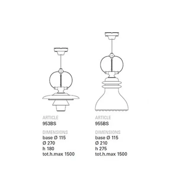 Battersea 955BS e 953BS lampadario