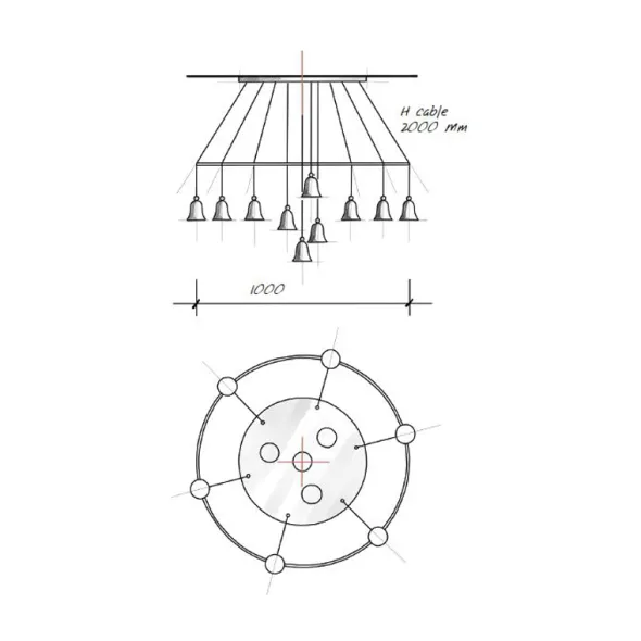 Clòche lampadario big