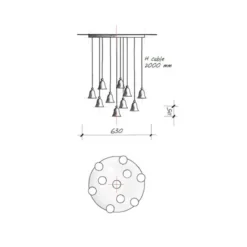 Clòche lampadario medium