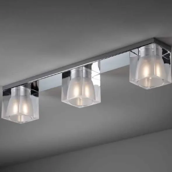 Cubetto cristallo 3 luci soffitto