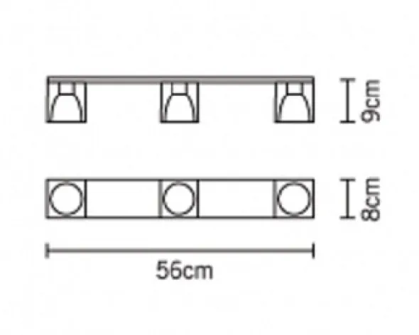 Cubetto cristallo 3 luci soffitto