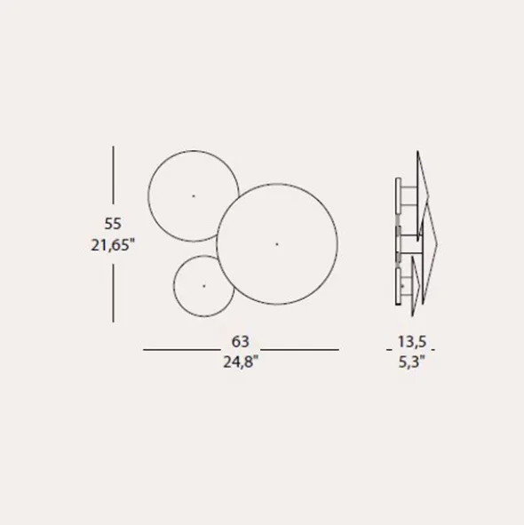 Faya applique di design trio a LED
