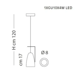 Forata 1 luce sospensione fissa