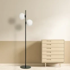 Jugen lampada da terra 2 luci nera