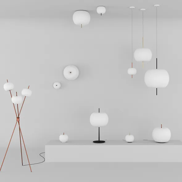 Kushi lampada da terra di design 3 luci