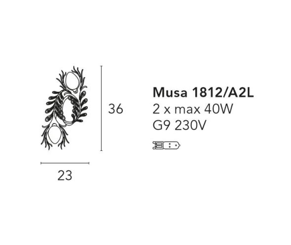 Musa 2 luci applique