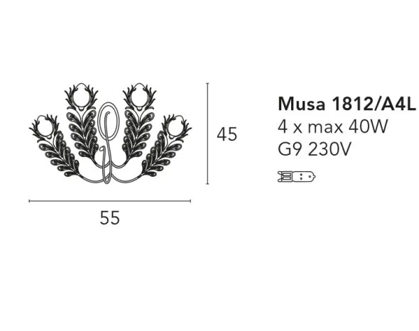 Musa 4 luci applique