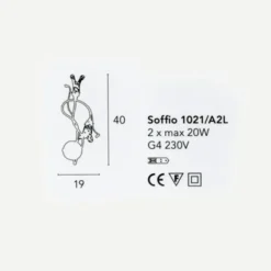 Soffio 2 luci applique