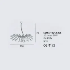 Soffio 20 luci sospensione