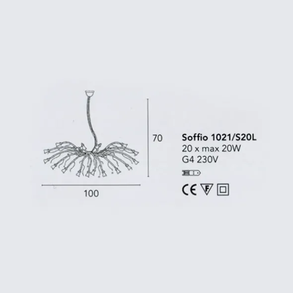 Soffio 20 luci sospensione